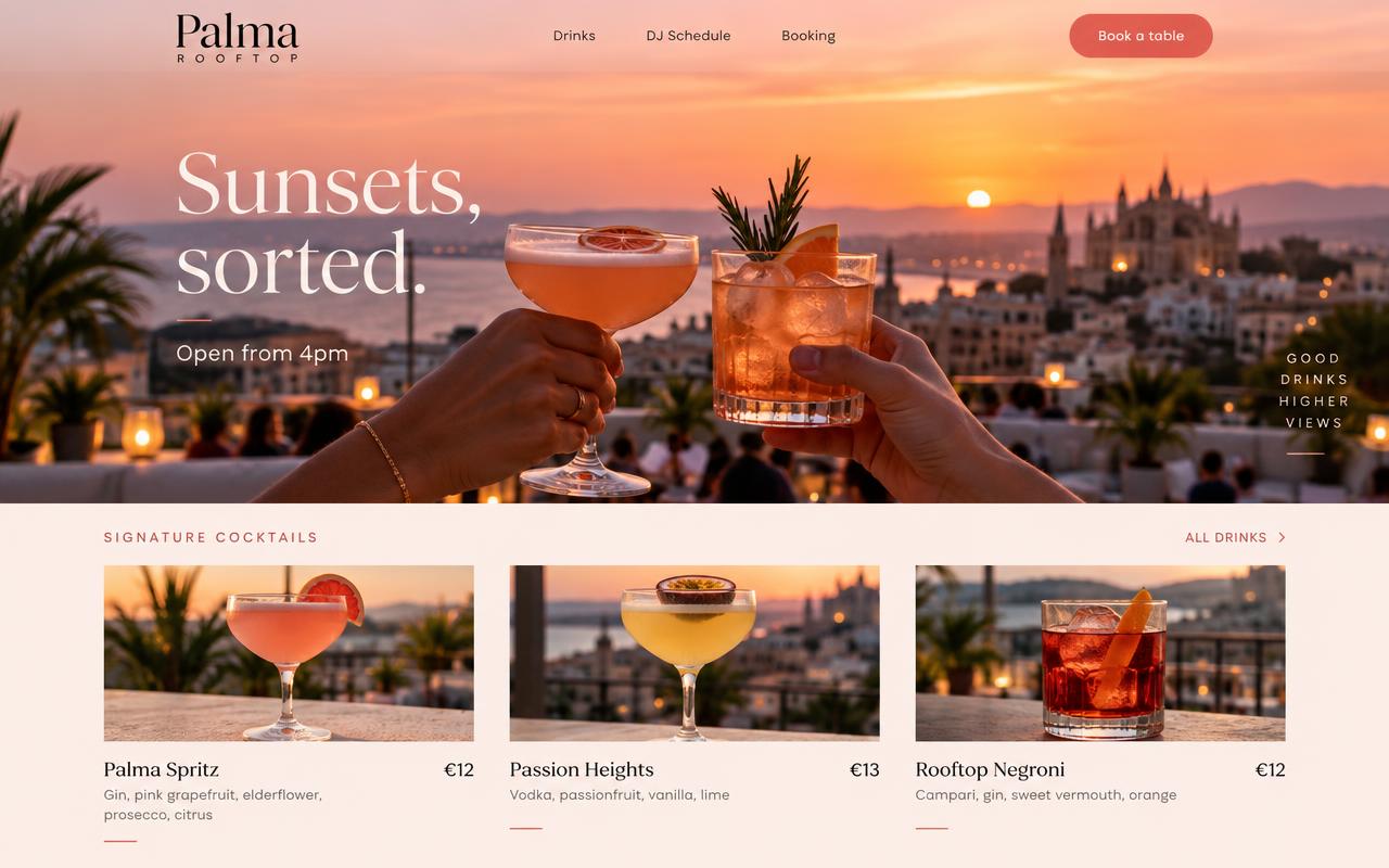 Palma Rooftop website template