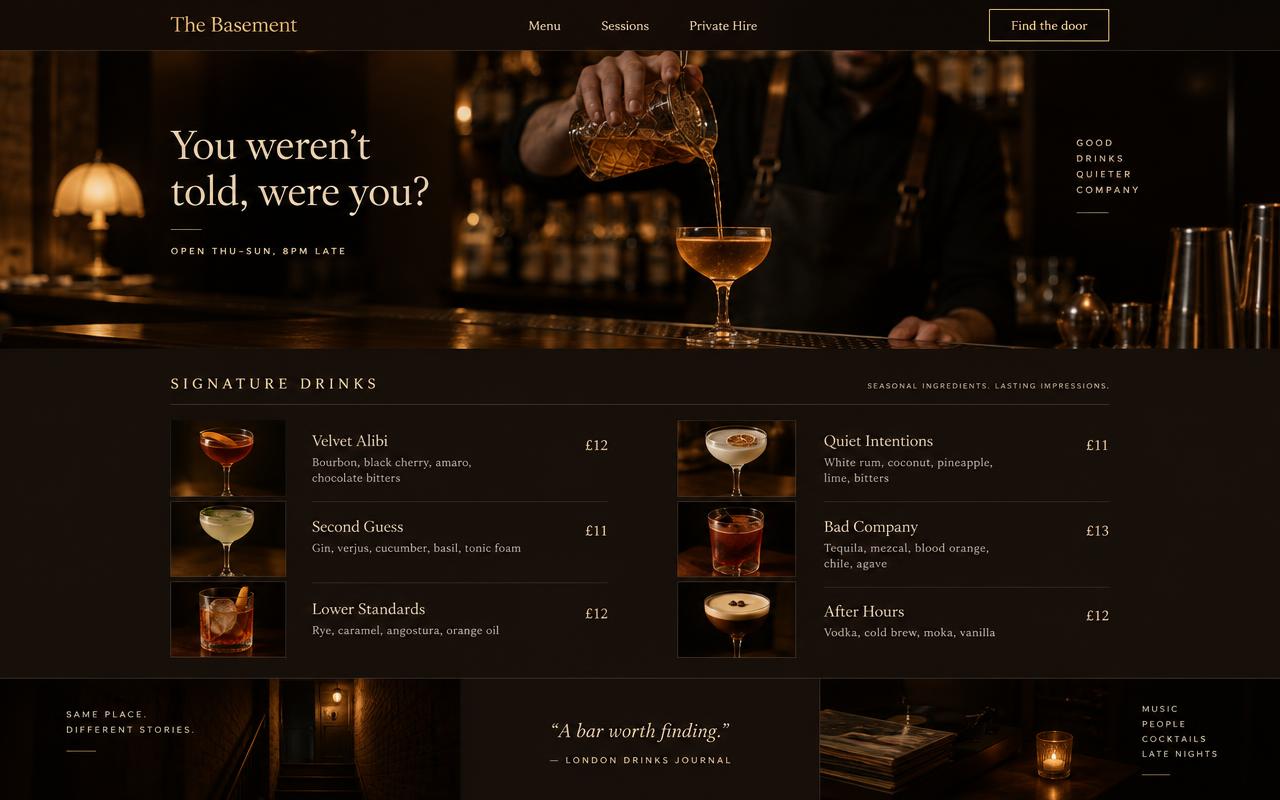 The Basement website template