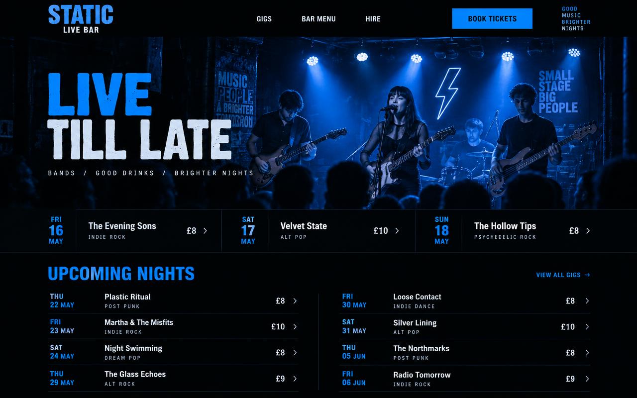 Static Live website template