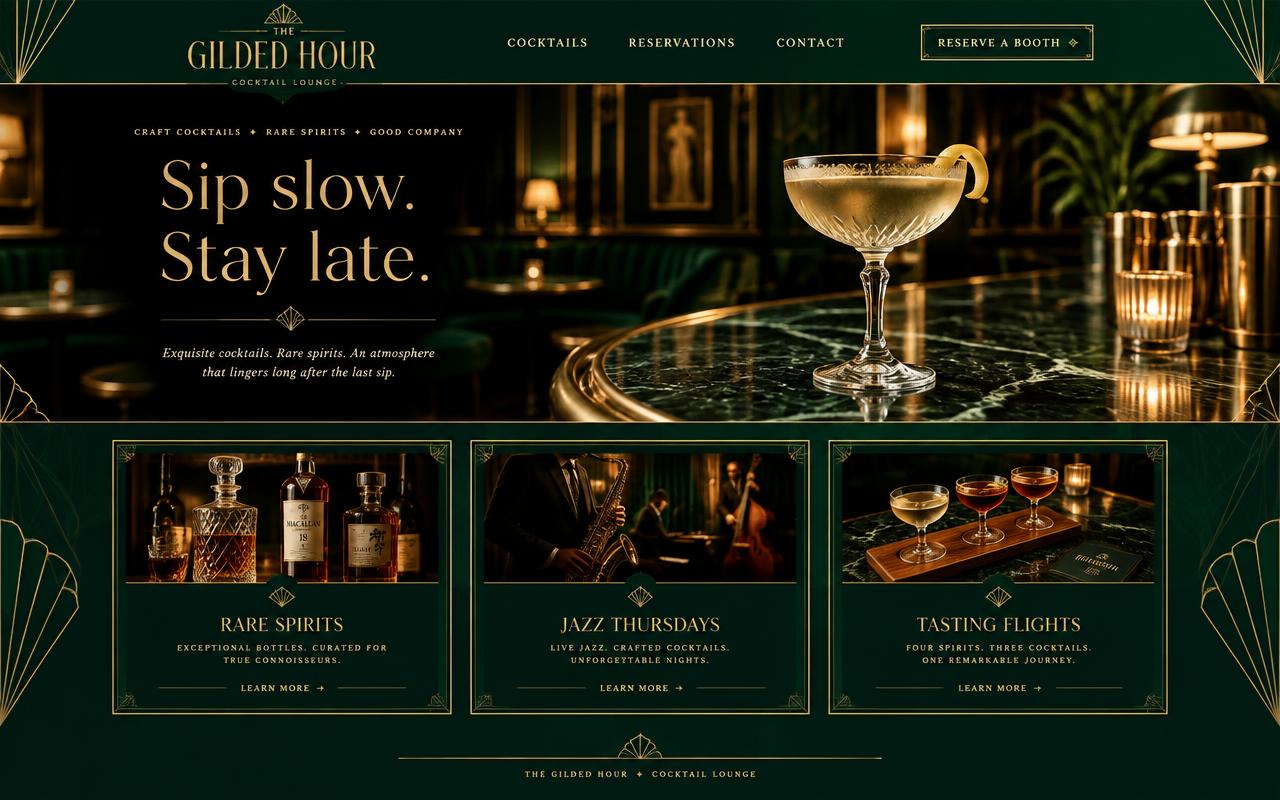 The Gilded Hour website template