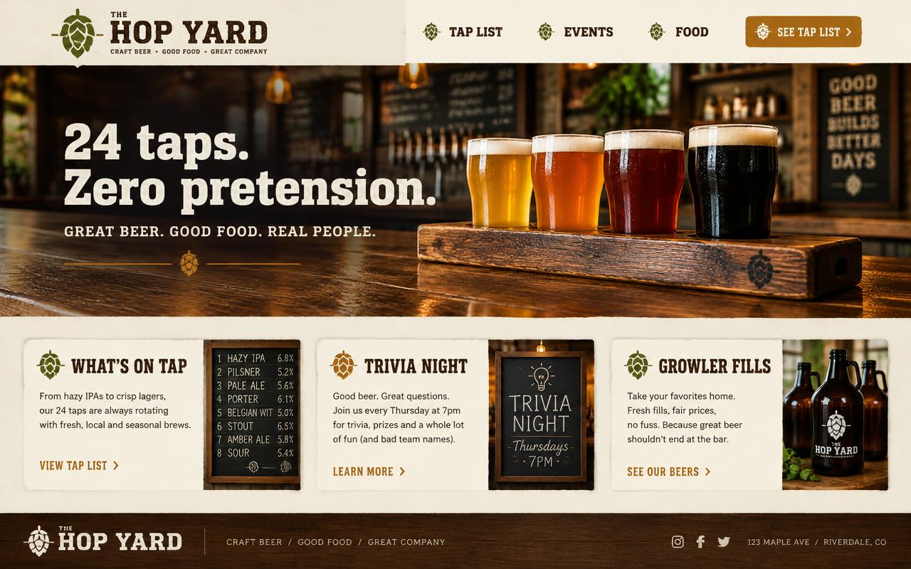 The Hop Yard website template