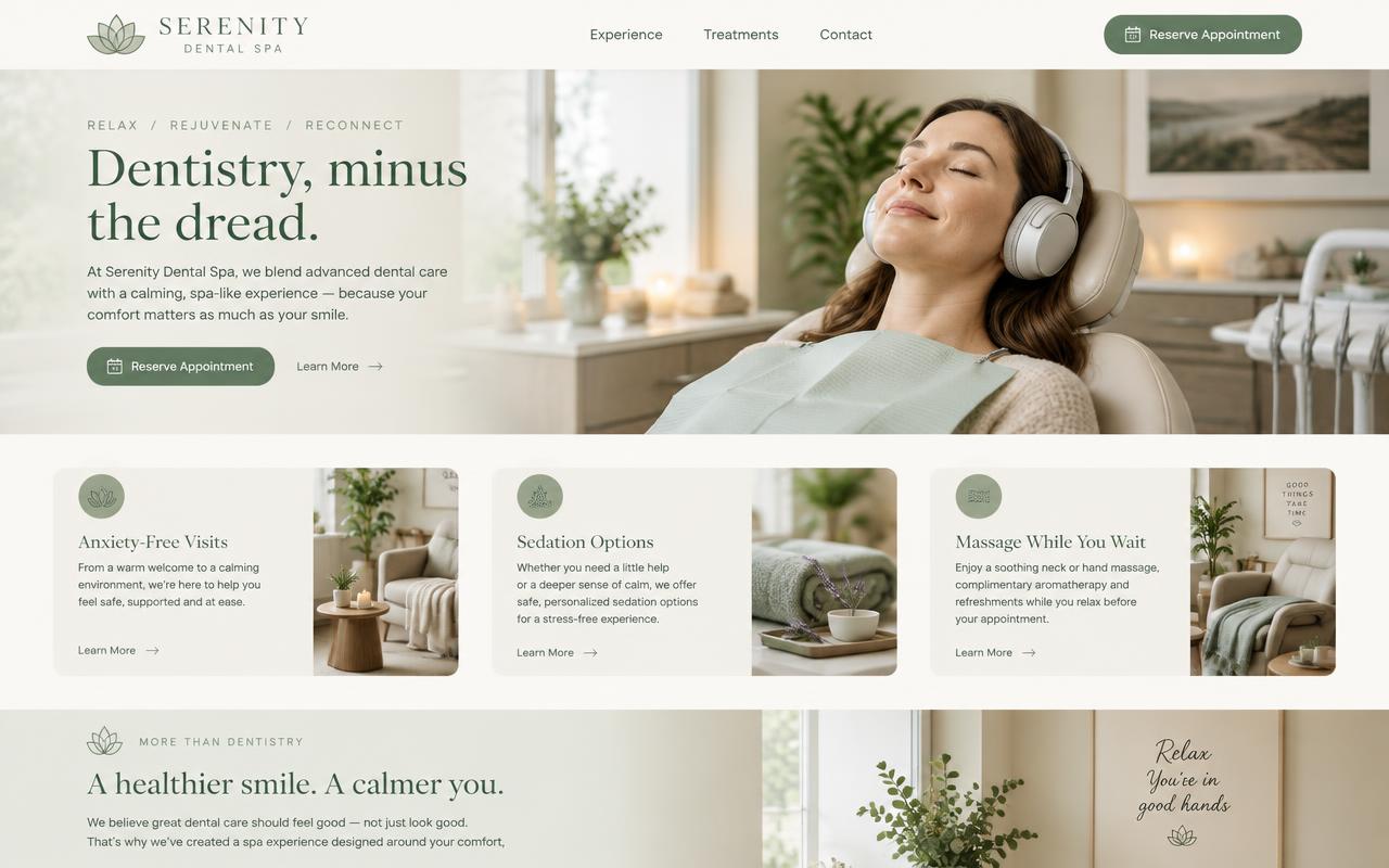 Serenity Dental Spa website template