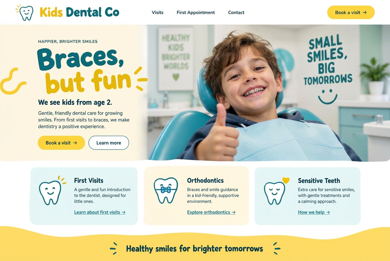 Kids Dental Co website template