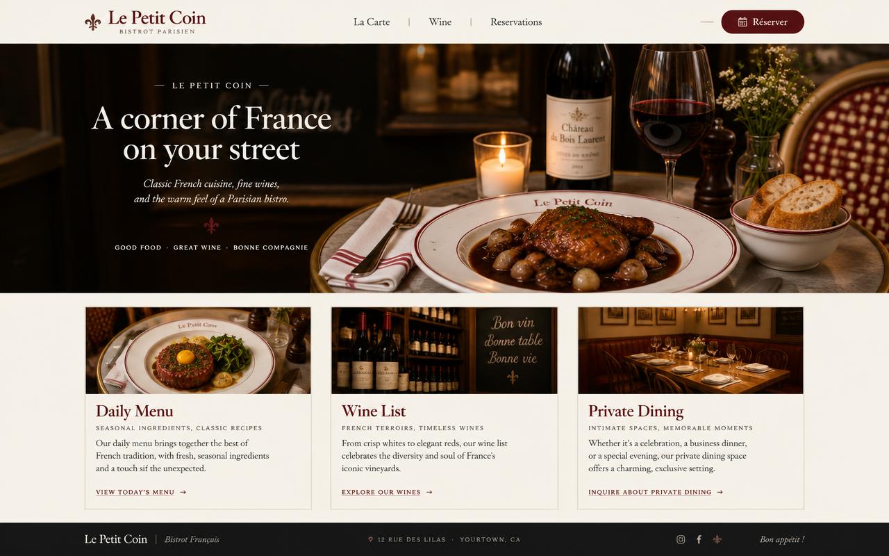 Le Petit Coin website template