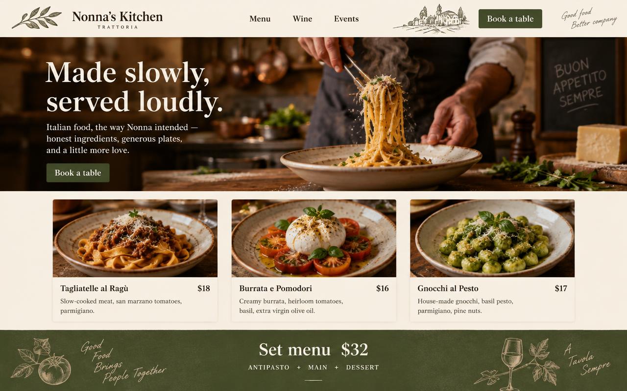 Nonna's Kitchen website template