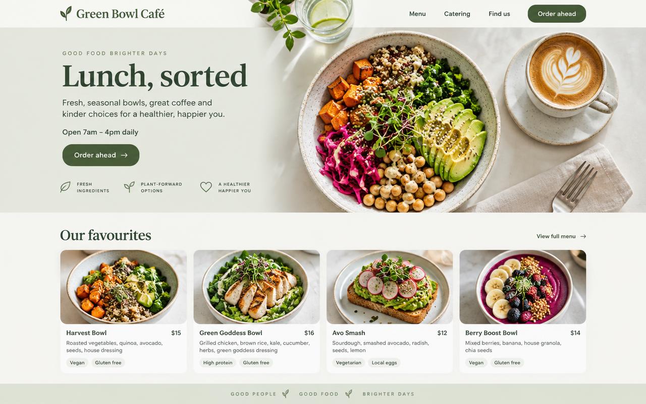 Green Bowl website template