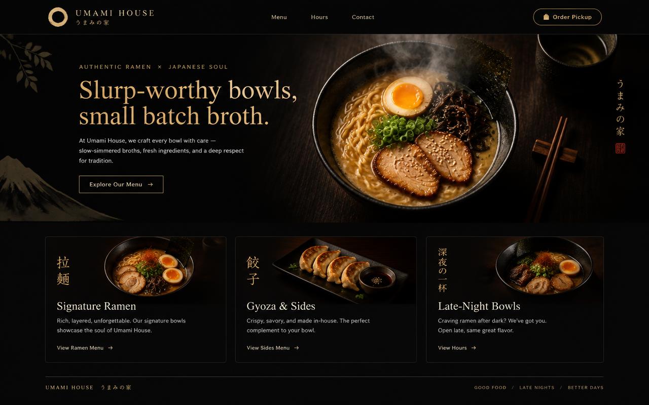 Umami House website template