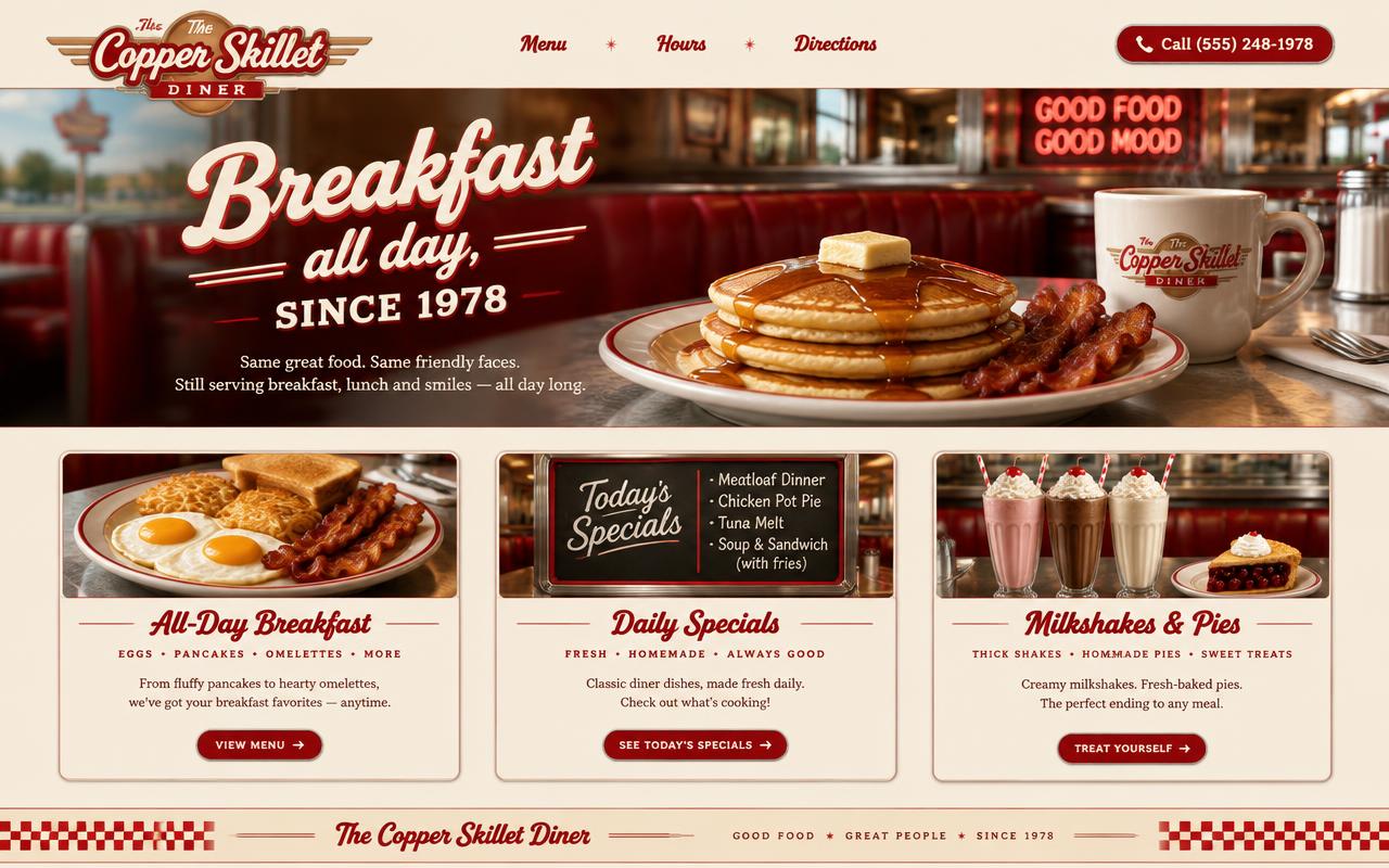 The Copper Skillet website template