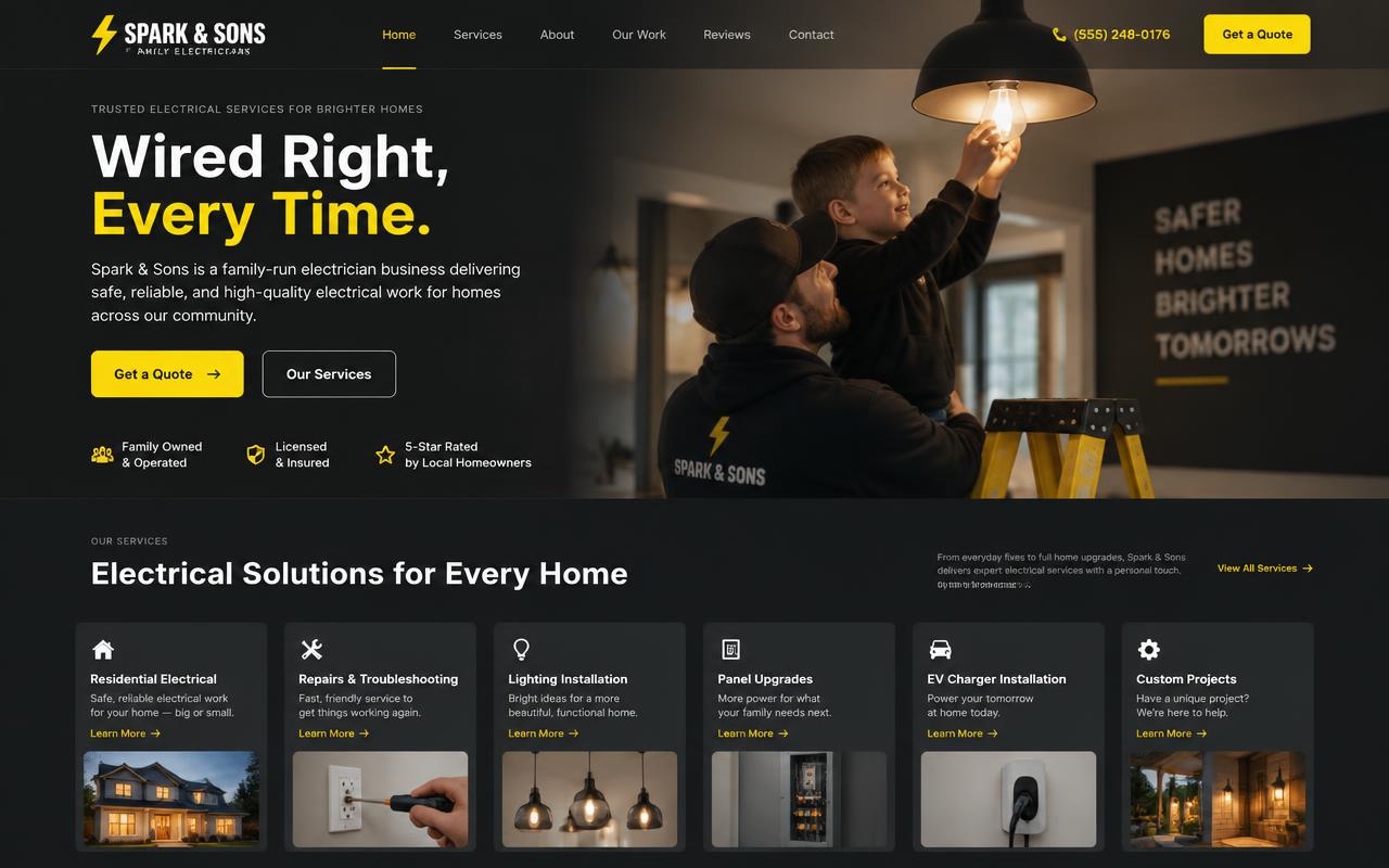 Spark & Sons website template