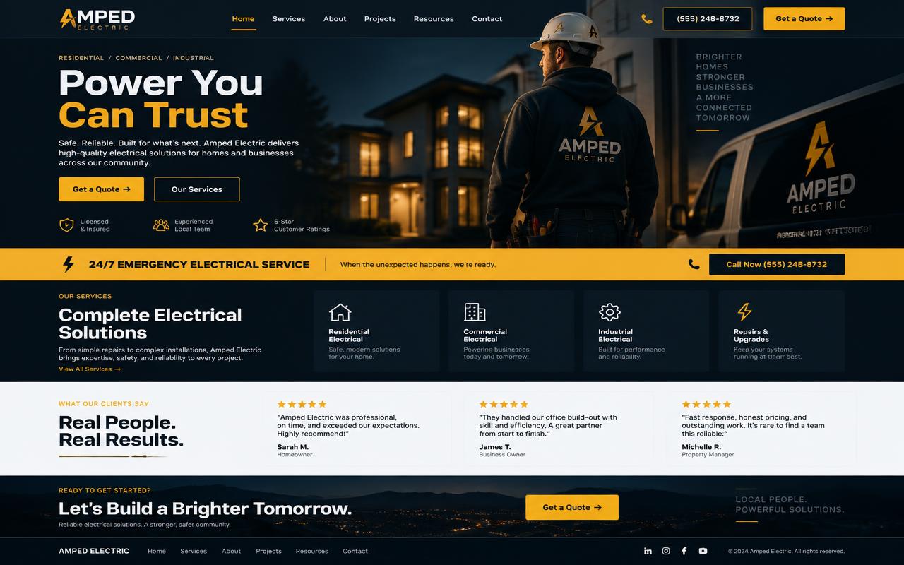 Amped Electric website template