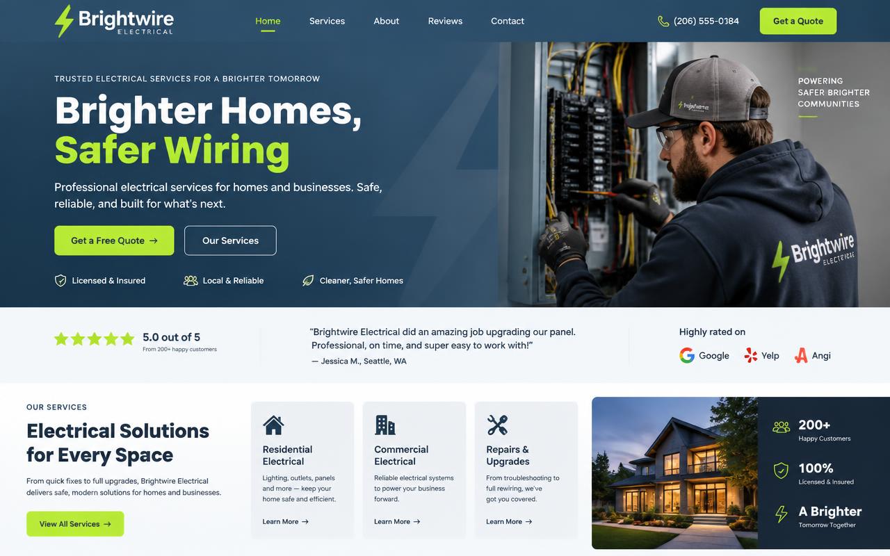 Brightwire Electrical website template