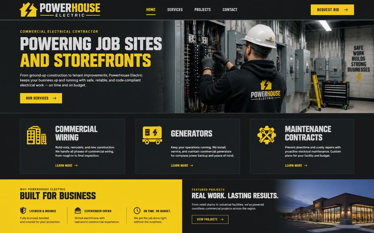 PowerHouse Electric website template