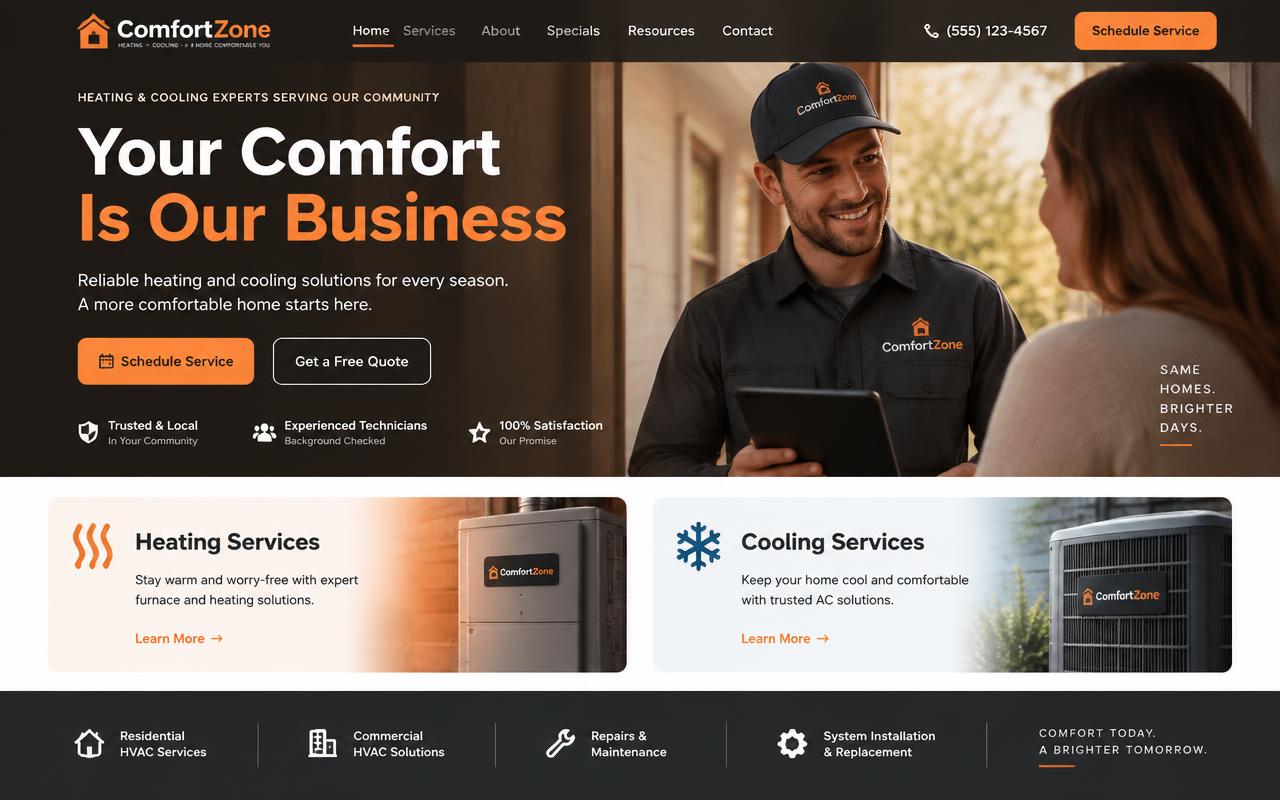ComfortZone website template