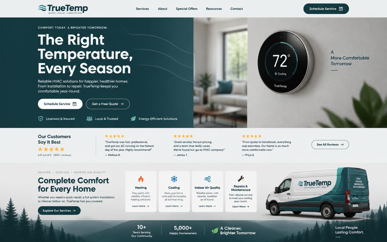 TrueTemp website template