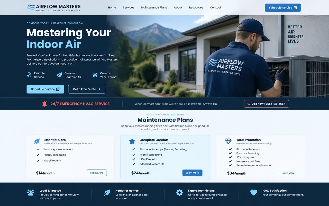 Airflow Masters website template