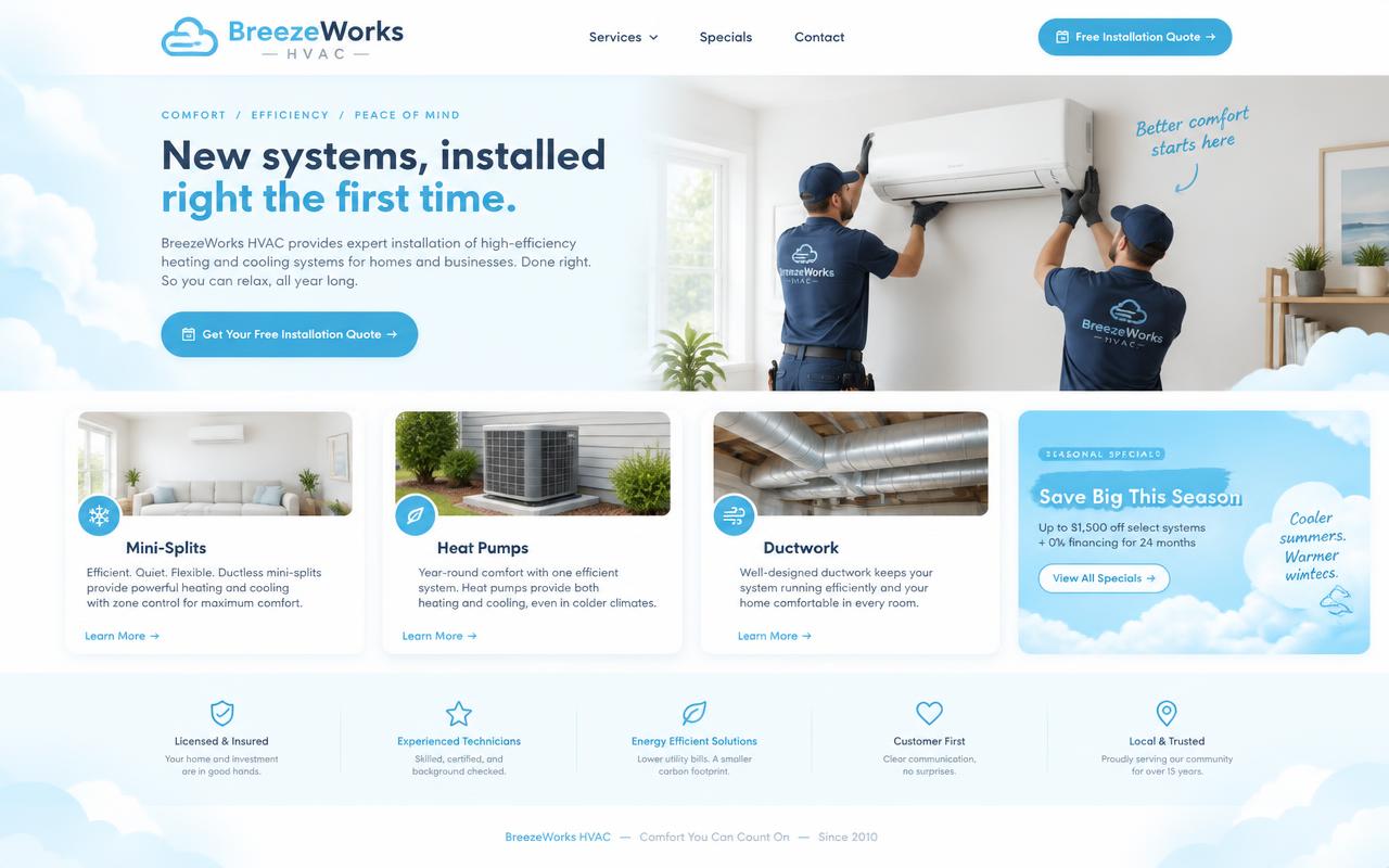 BreezeWorks website template