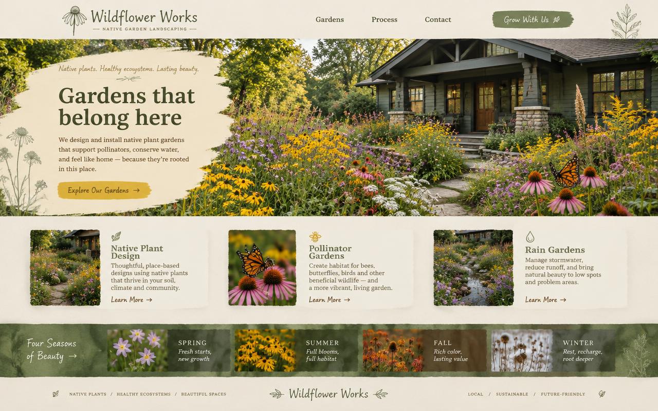 Wildflower Works website template