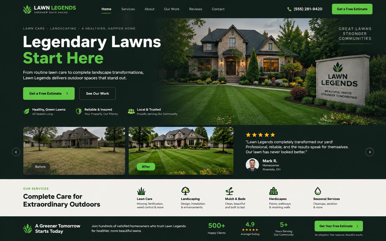 Lawn Legends website template
