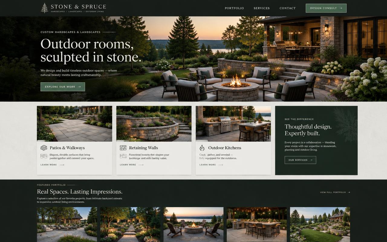 Stone & Spruce website template