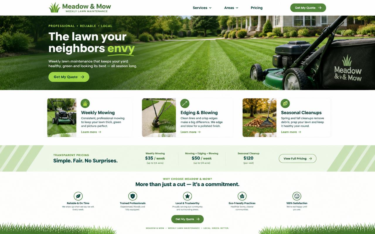 Meadow & Mow website template
