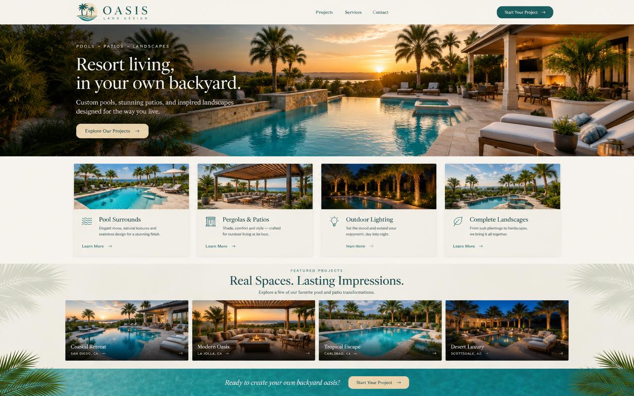Oasis Land Design website template
