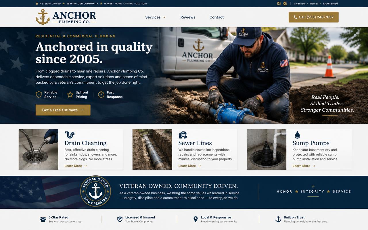 Anchor Plumbing Co. website template