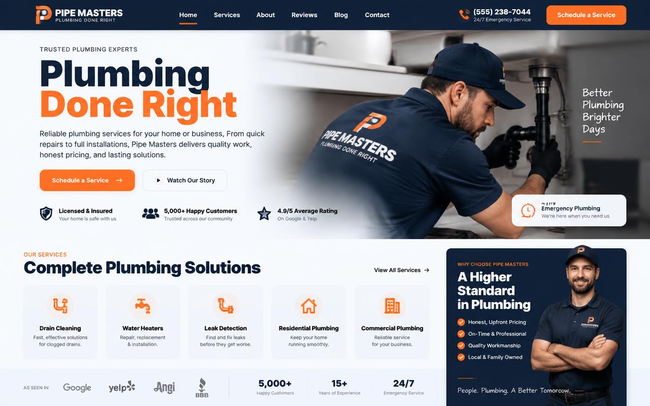 Pipe Masters website template