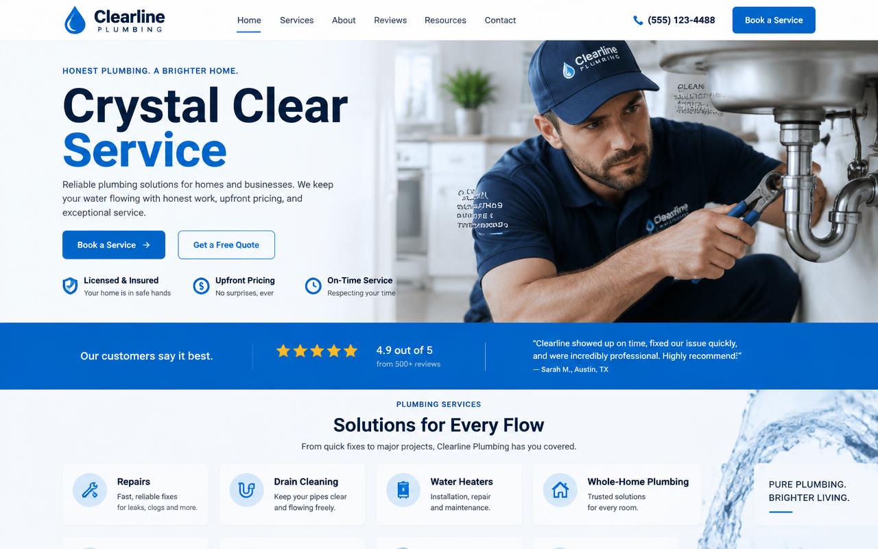 Clearline Plumbing website template