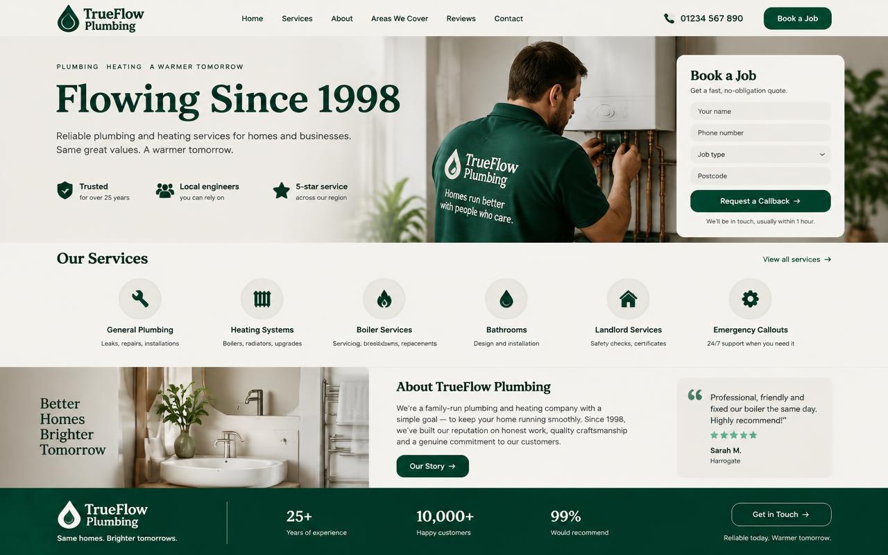 TrueFlow Plumbing website template
