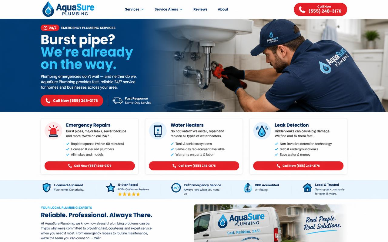 AquaSure Plumbing website template