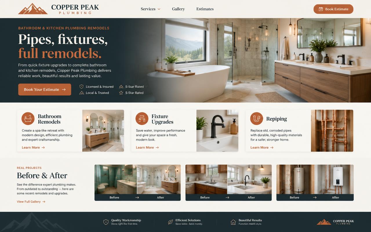 Copper Peak Plumbing website template