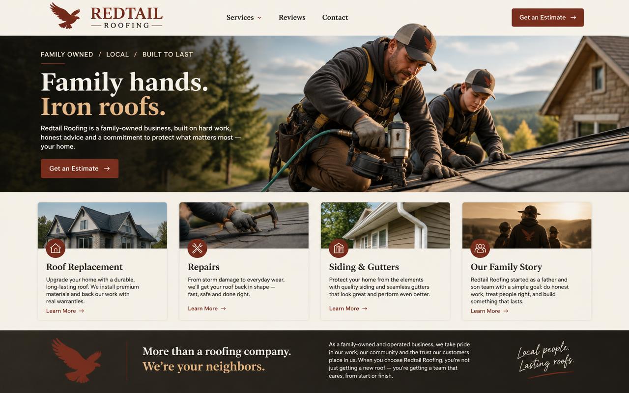 Redtail Roofing website template