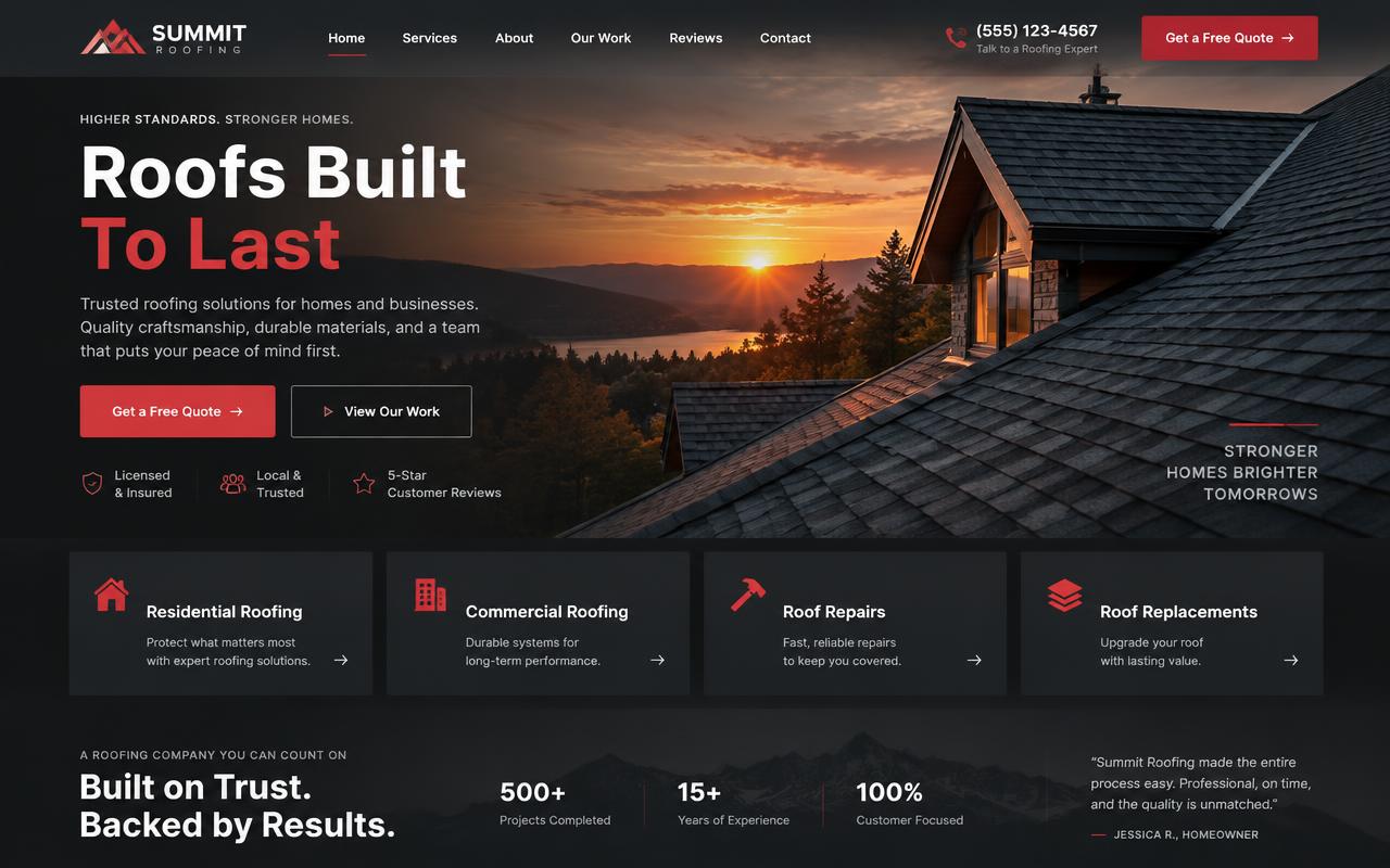 Summit Roofing website template