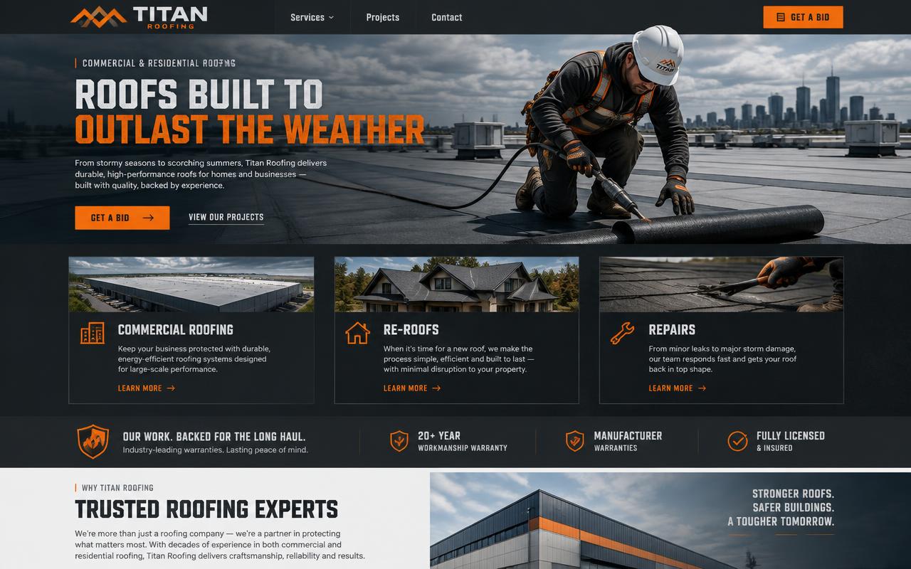 Titan Roofing website template