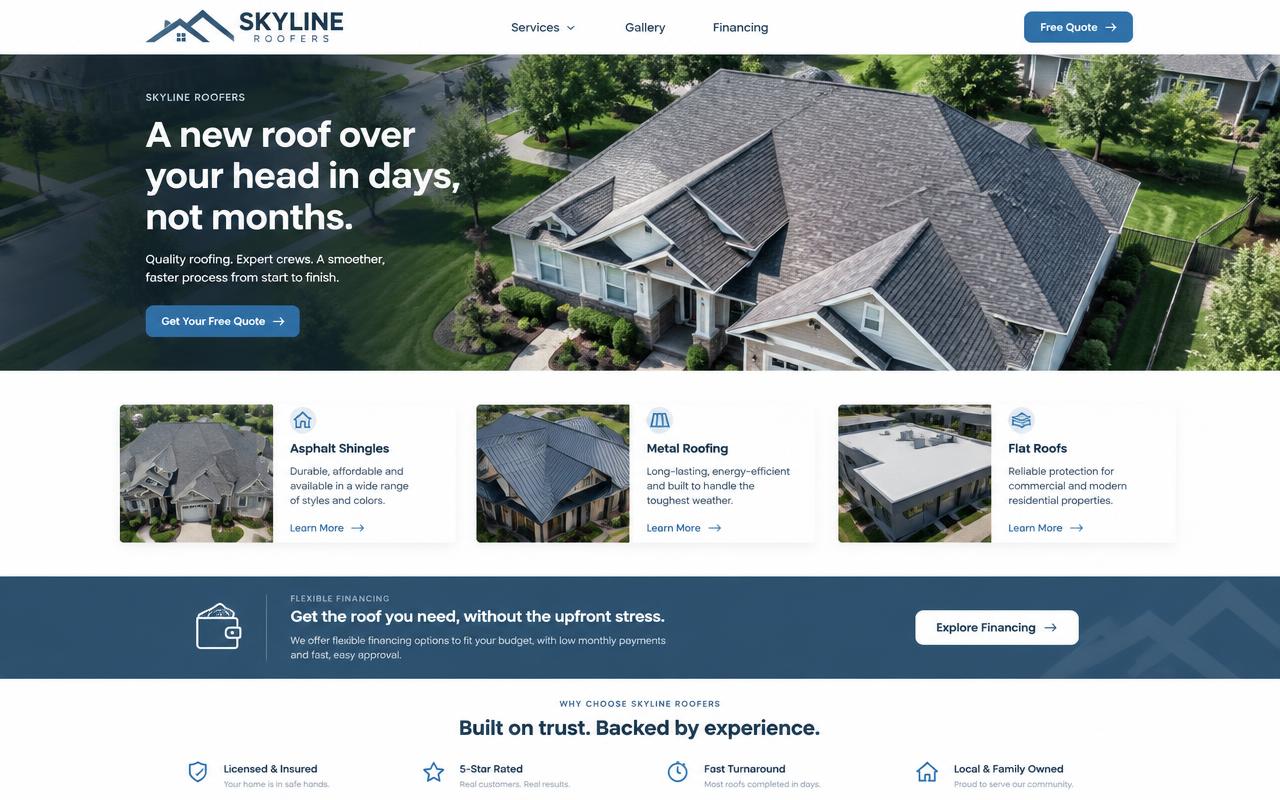Skyline Roofers website template