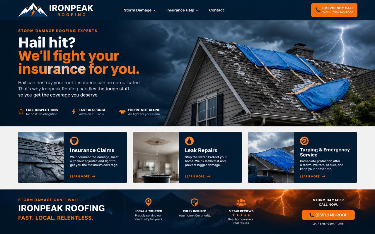 Ironpeak Roofing website template