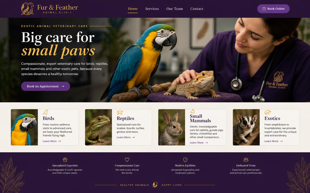 Fur & Feather website template