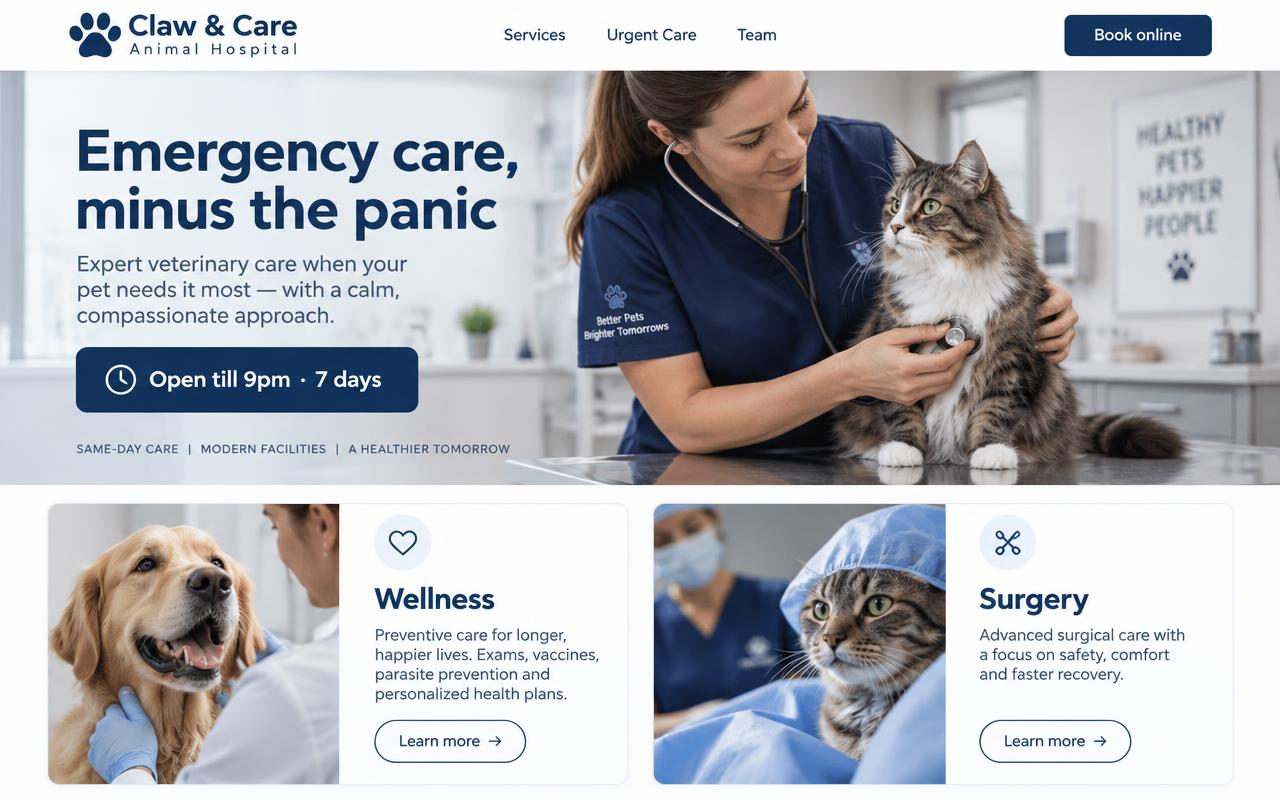 Claw & Care website template