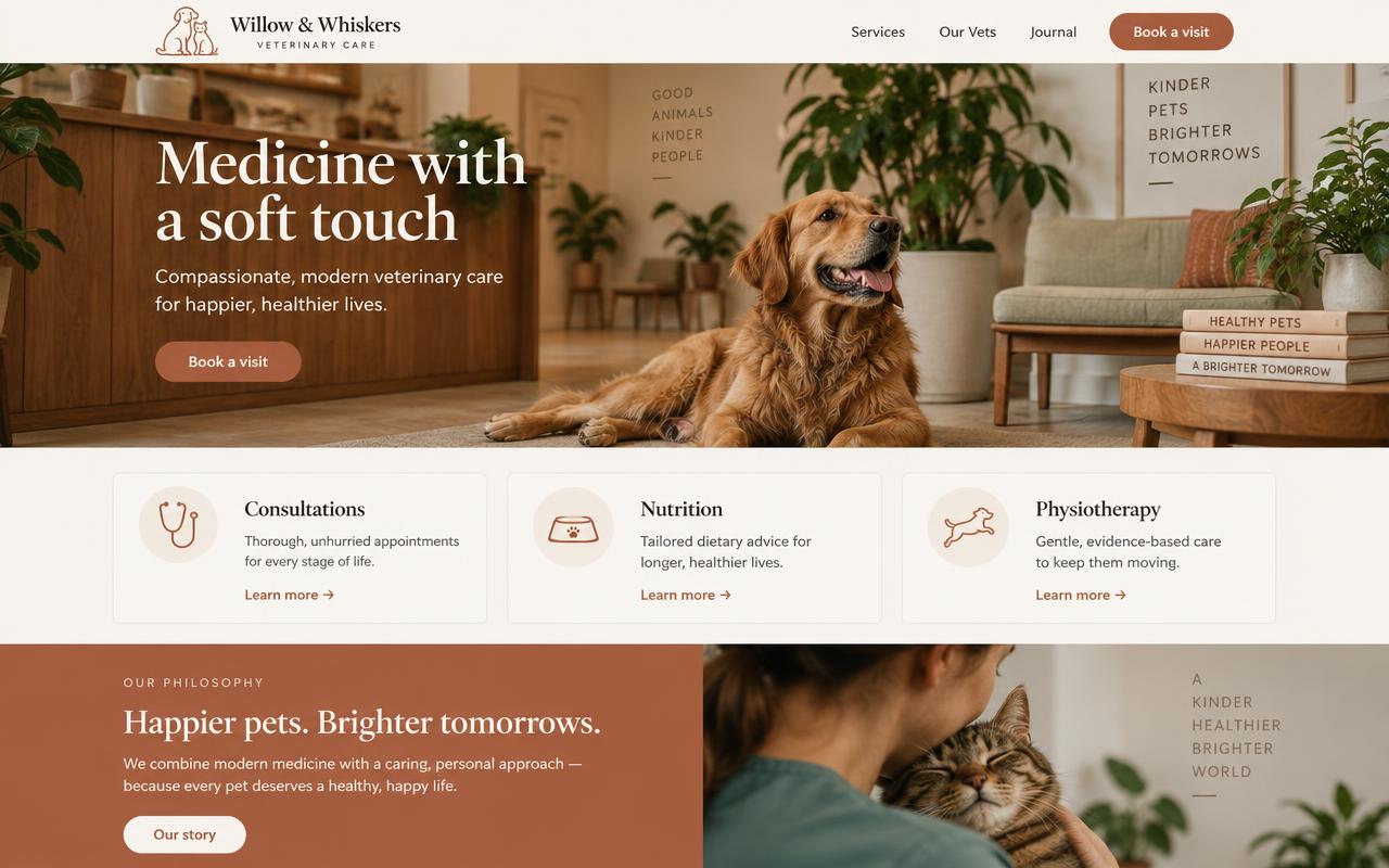 Willow & Whiskers website template
