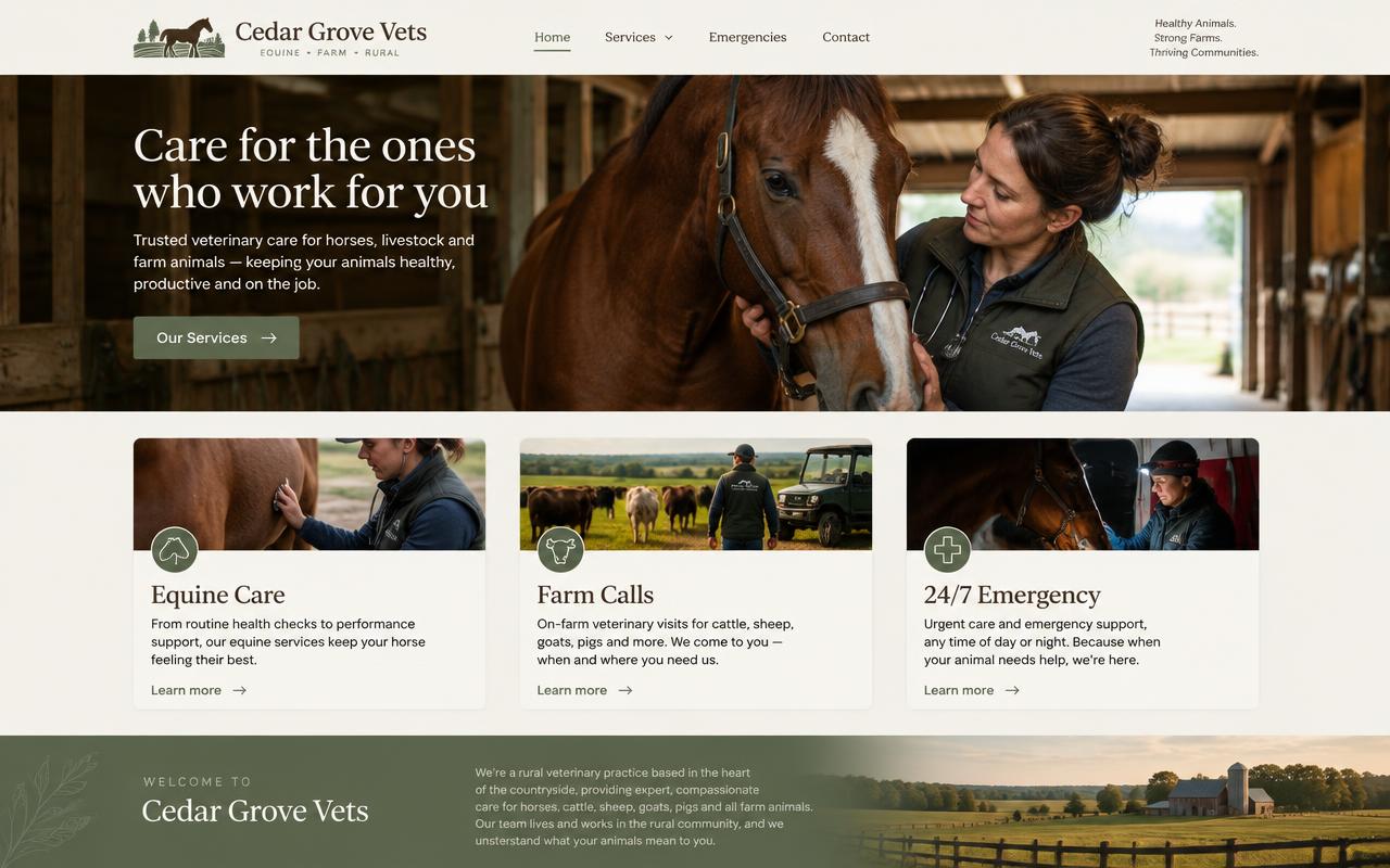 Cedar Grove Vets website template